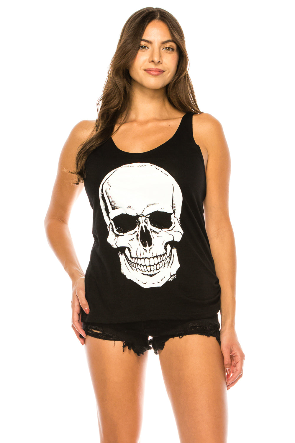 BIG SKULL BLACK TANK TOP-2