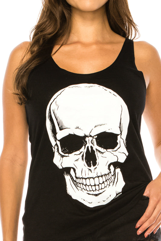 BIG SKULL BLACK TANK TOP-1